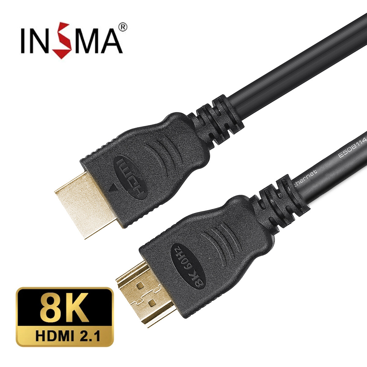 INSMA 8K/4K HDMI 3D Video Cable 4K 120HZ 18Gbps/8K 60HZ 48Gbps HDMI 2.1V Cable Cord for PC PS5 Xbox TV Laptop Splitter Switcher HDTV Cord-0.5/1/1.5/2/3M