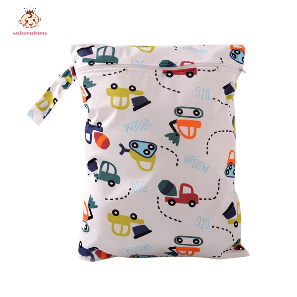 【welcomehome】Baby Diaper Bags Character Print Changing Wet Bag Baby Cloth Diapers