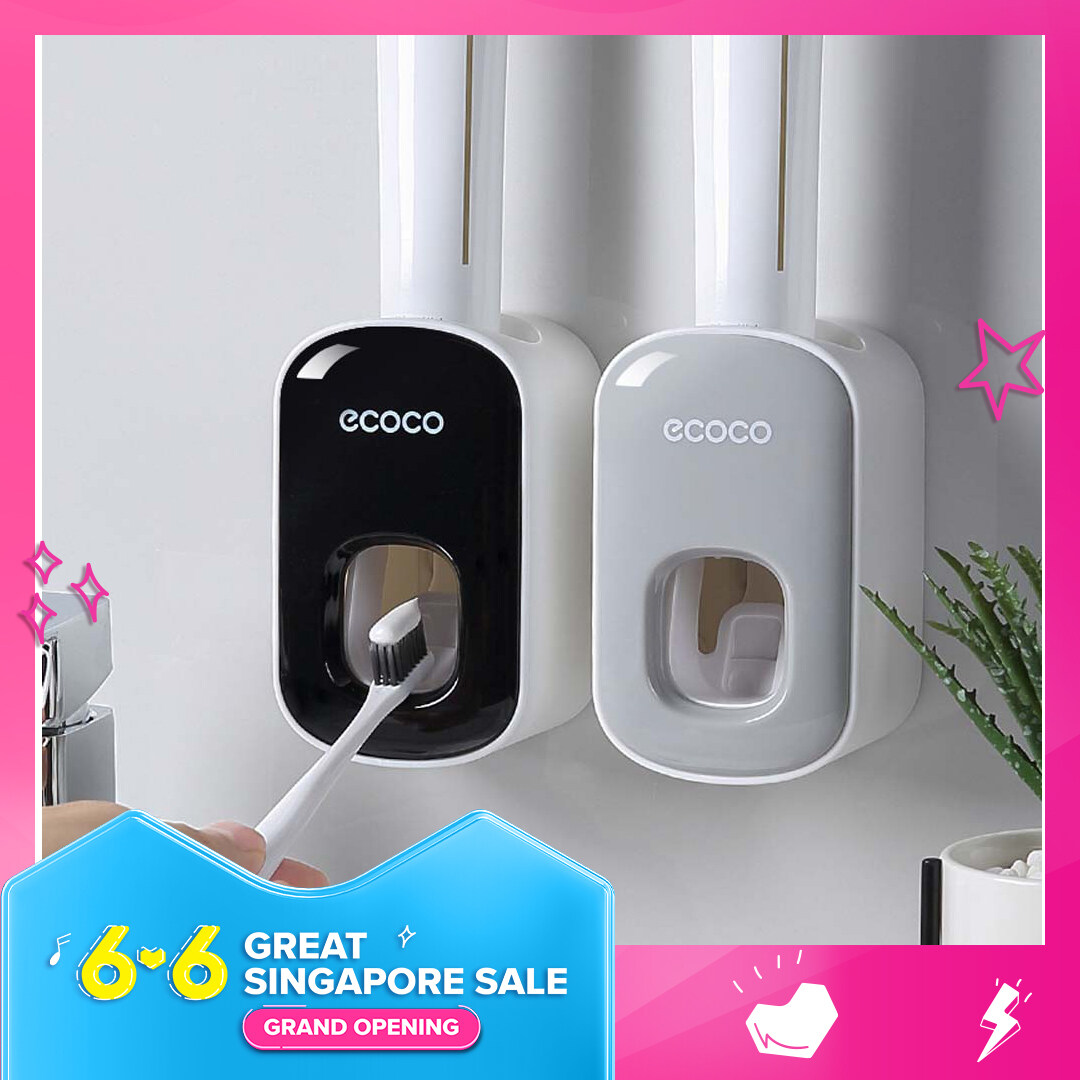 [Fast Delivery]Creative No-punch Useful Wall Mount Lazy Automatic Bathroom Accessories Toothpaste Squeezer Toothbrush Holder Toothpaste Dispenser