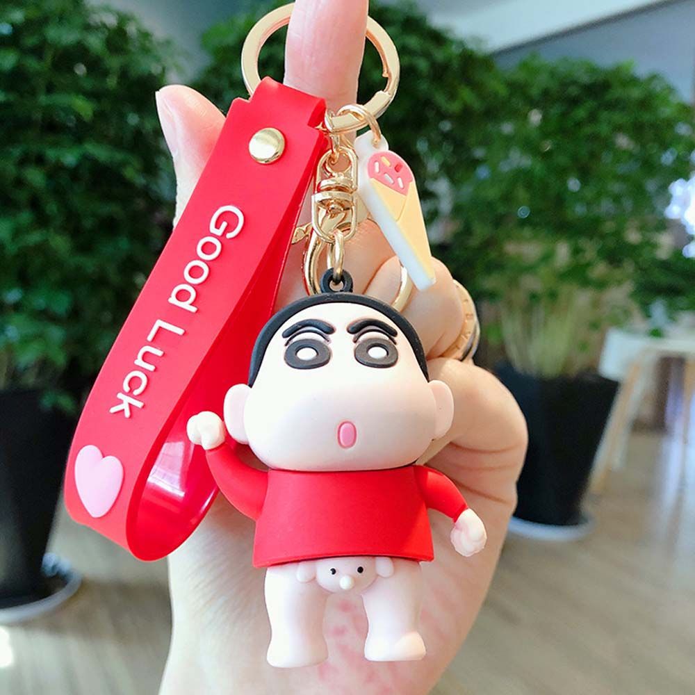 ARTMU Cute Gift Cartoon Doll Ornaments For Men Women Backpack Bag Pendant Jewelry Silicone Crayon Shin-shin Keyrings Anime Keychains