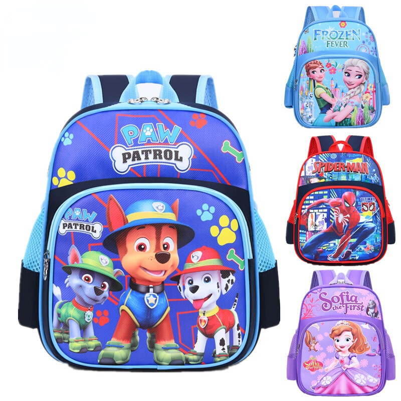 Cartoon Spiderman Ultraman Paw Patrol School Bag for Kids Boys Girls Sofia Elsa bag Frozen Ⅱ Unicorn Captain America Backpack Birthday Gift for Children