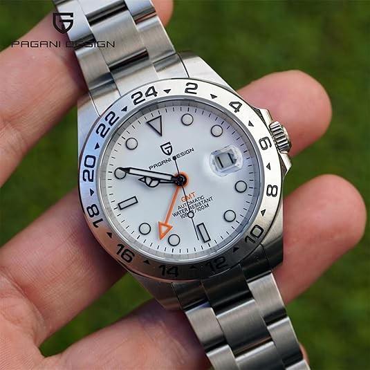 CEYADG Pagani Design Watches for Men Automatic Mechanical GMT 42mm Sport Waterproof Stainless Steel Sapphire Glass Wrist Watch